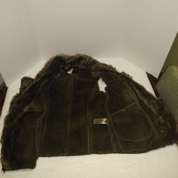 Maurice's Army Green Faux Leather Moto Vest - Picture 4 of 7